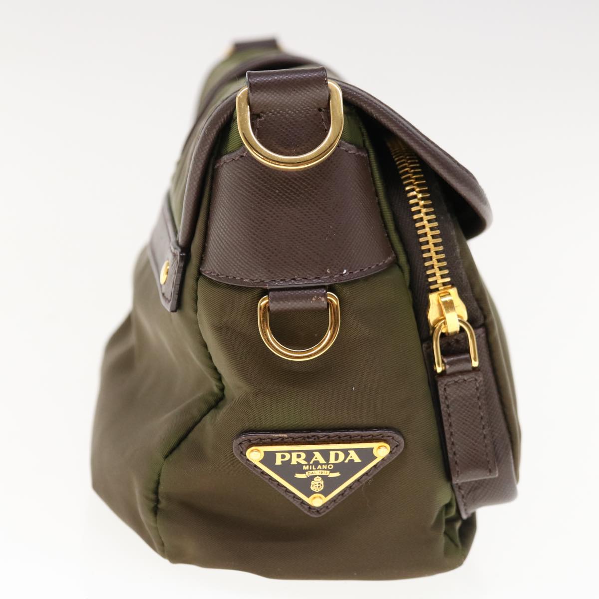PRADA Shoulder Bag Nylon Khaki  yk10144