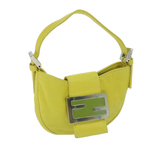 FENDI Mini Croissant Hand Bag Leather Yellowyk10174A