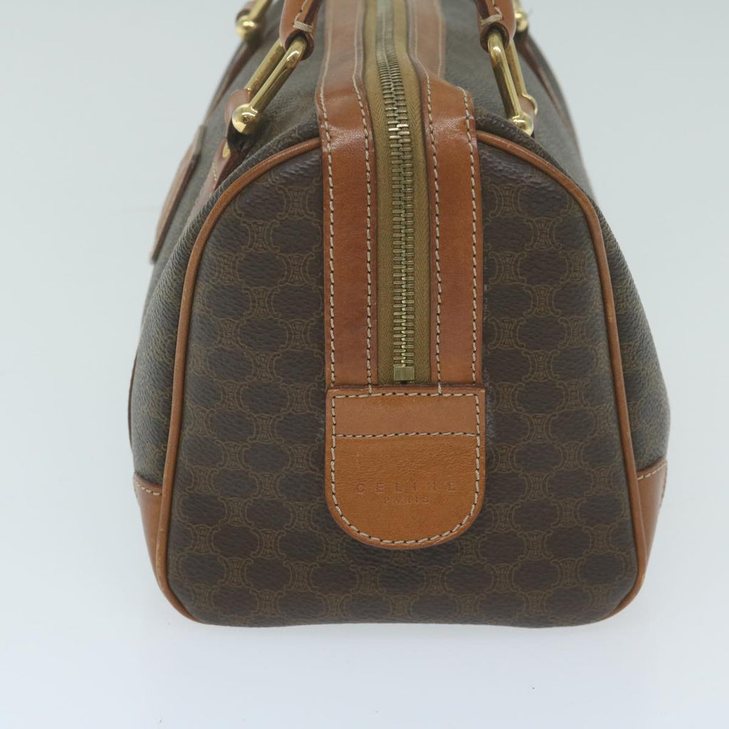 CELINE Macadam Canvas Boston Bag PVC Leather Brown 10205