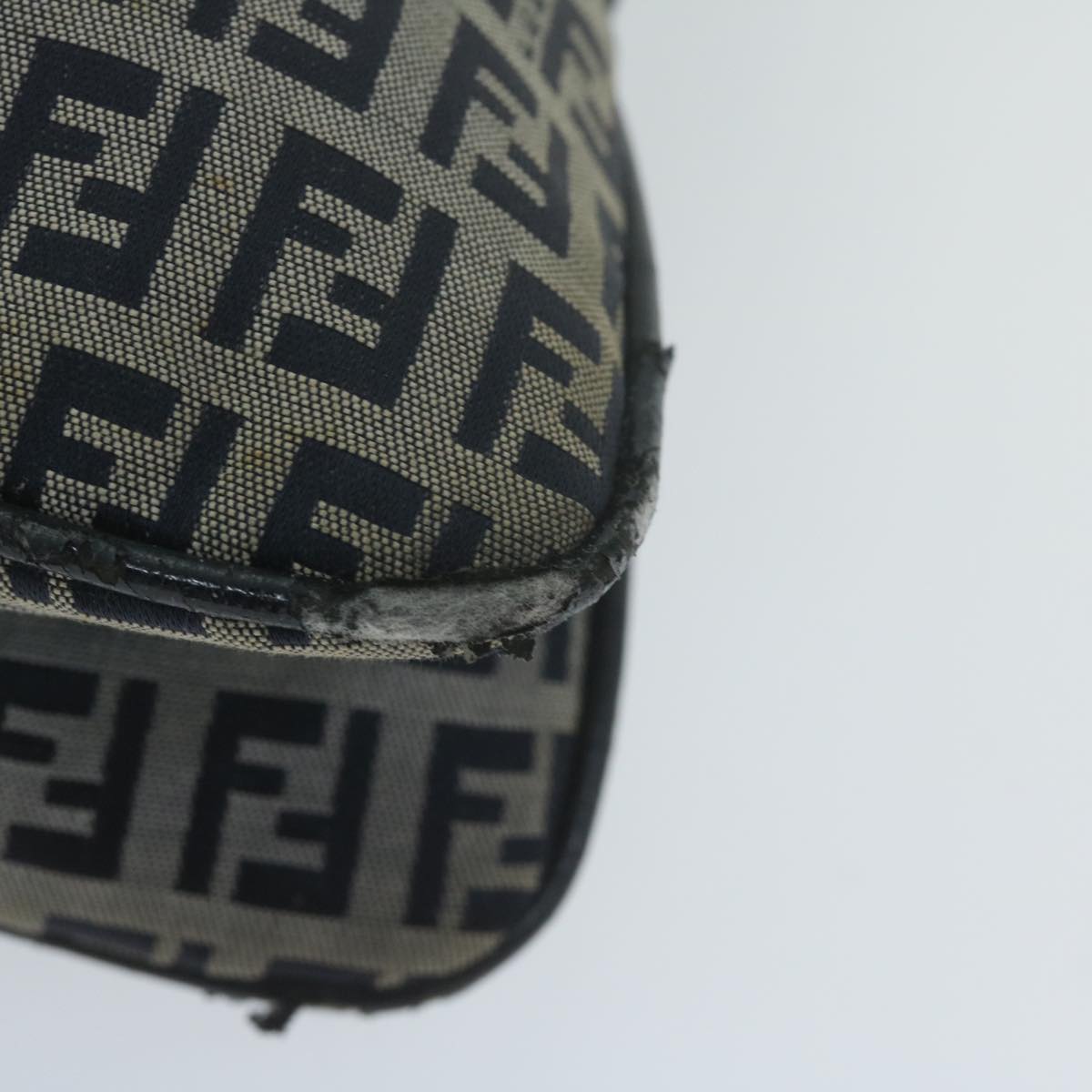 FENDI Zucchino Canvas Mamma Baguette Shoulder Bag Navyyk10215
