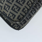 FENDI Zucchino Canvas Mamma Baguette Shoulder Bag Navyyk10215