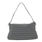 FENDI Zucchino Canvas Mamma Baguette Shoulder Bag Navyyk10215