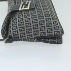 FENDI Zucchino Canvas Mamma Baguette Shoulder Bag Navyyk10215