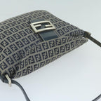 FENDI Zucchino Canvas Mamma Baguette Shoulder Bag Navyyk10215