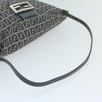 FENDI Zucchino Canvas Mamma Baguette Shoulder Bag Navyyk10215