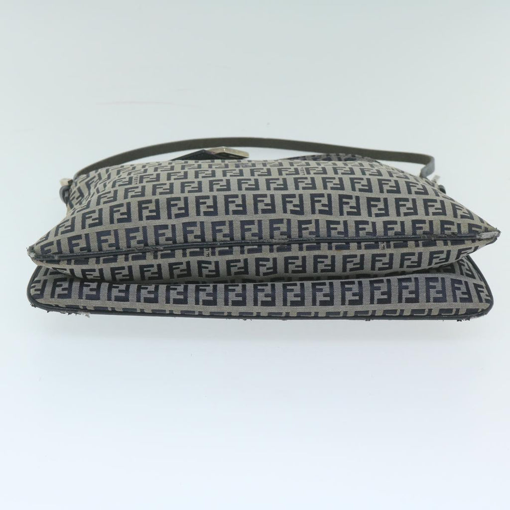 FENDI Zucchino Canvas Mamma Baguette Shoulder Bag Navyyk10215