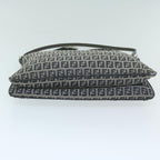 FENDI Zucchino Canvas Mamma Baguette Shoulder Bag Navyyk10215
