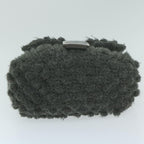 FENDI Mamma Baguette Shoulder Bag Wool Grayyk10246