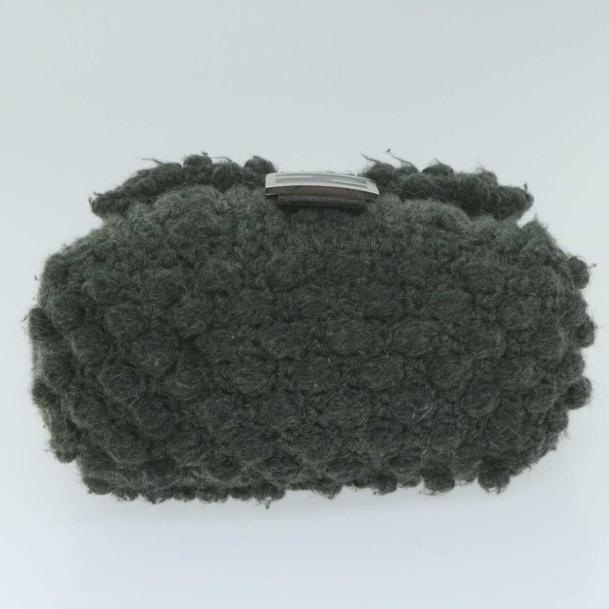 FENDI Mamma Baguette Shoulder Bag Wool Grayyk10246