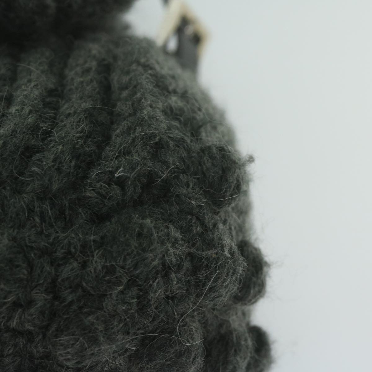 FENDI Mamma Baguette Shoulder Bag Wool Grayyk10246