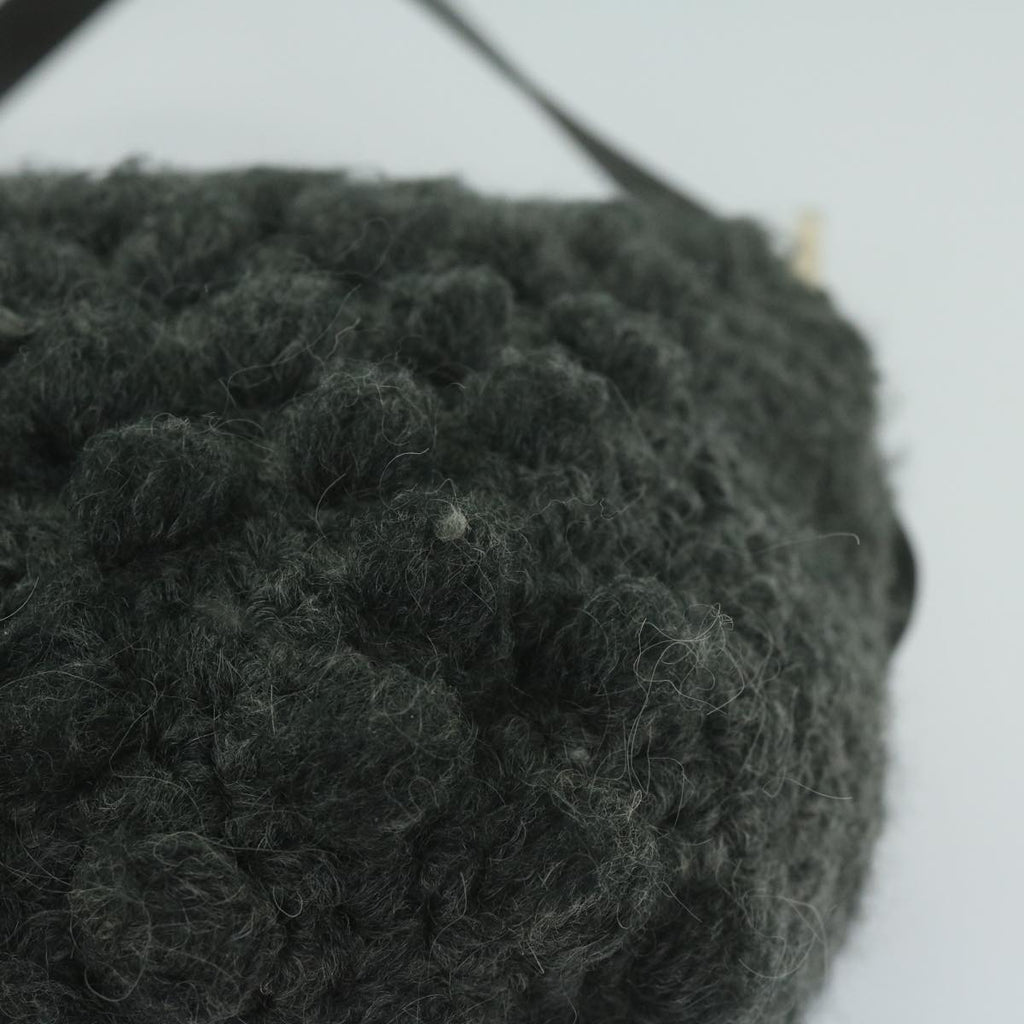 FENDI Mamma Baguette Shoulder Bag Wool Grayyk10246