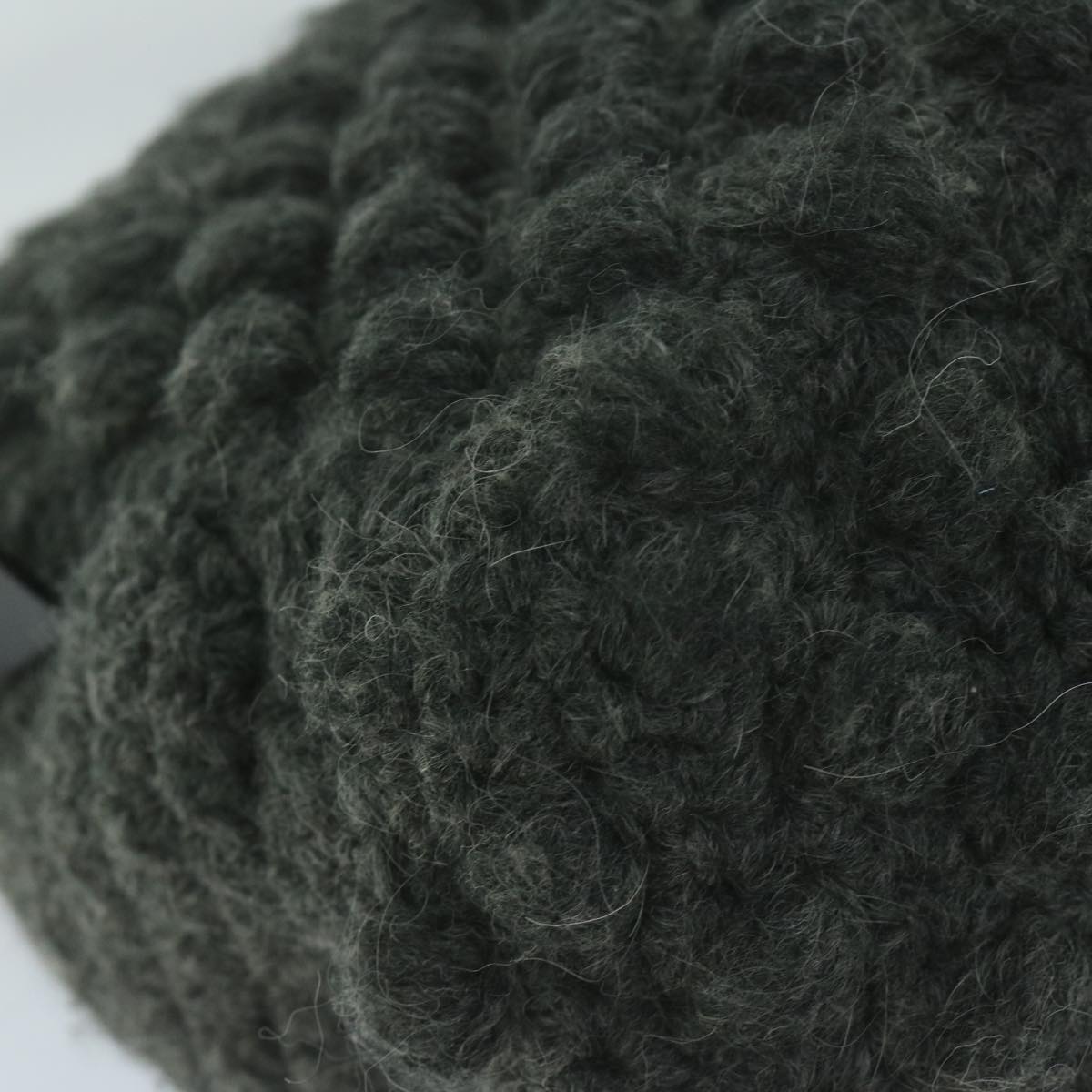 FENDI Mamma Baguette Shoulder Bag Wool Grayyk10246