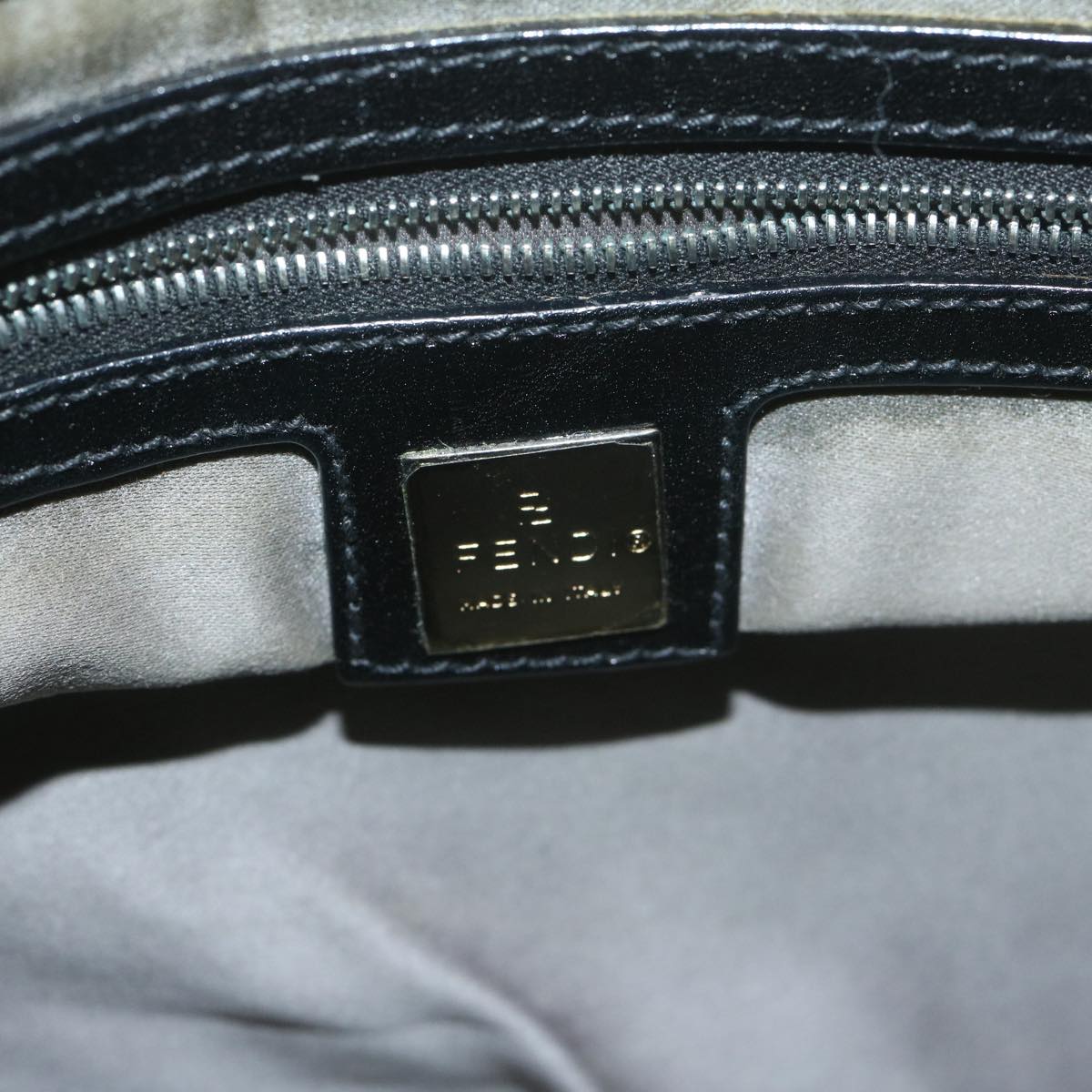 FENDI Mamma Baguette Shoulder Bag Wool Grayyk10246