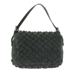 FENDI Mamma Baguette Shoulder Bag Wool Grayyk10246