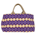 PRADA Canapa GM Tote Bag Canvas Purple Yellow BN1872  yk10264