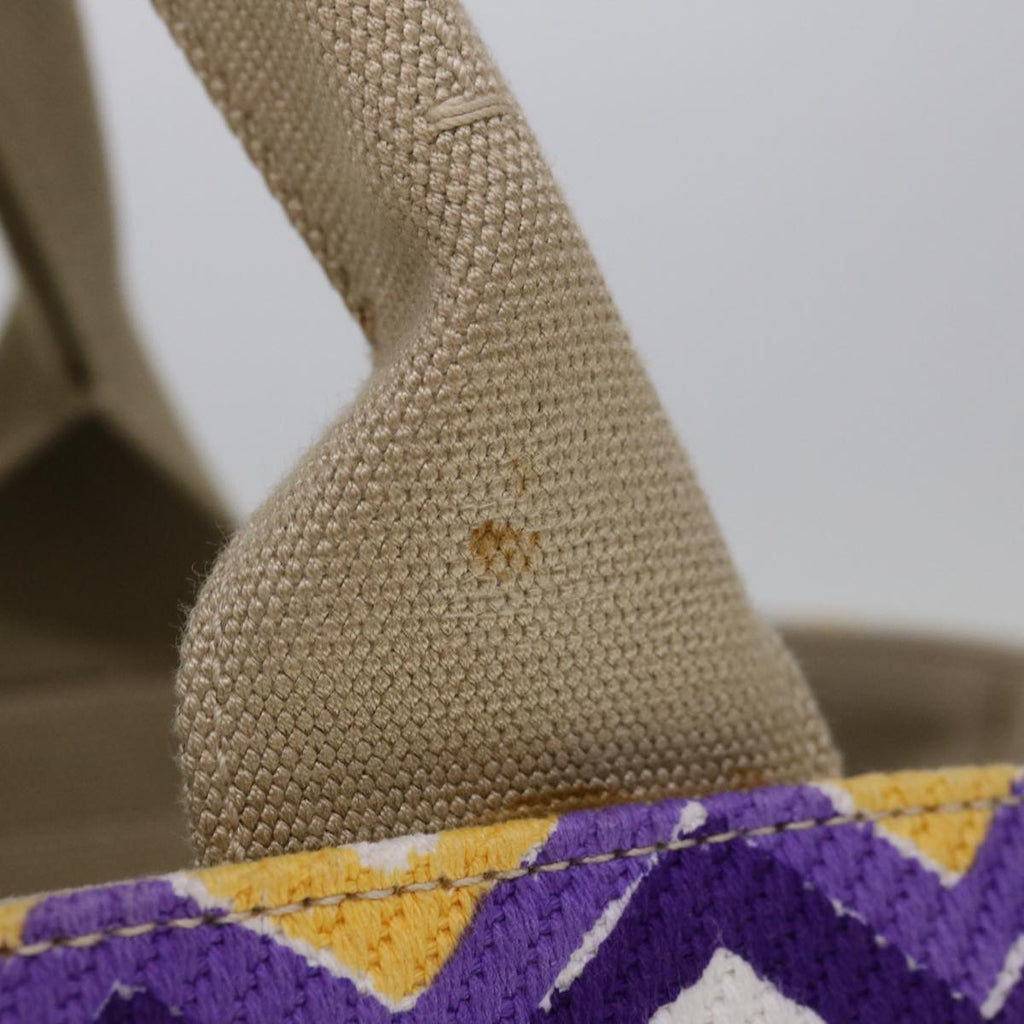 PRADA Canapa GM Tote Bag Canvas Purple Yellow BN1872  yk10264