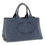 PRADA Canapa GM Tote Bag Canvas Navy  yk10287