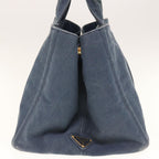 PRADA Canapa GM Tote Bag Canvas Navy  yk10287