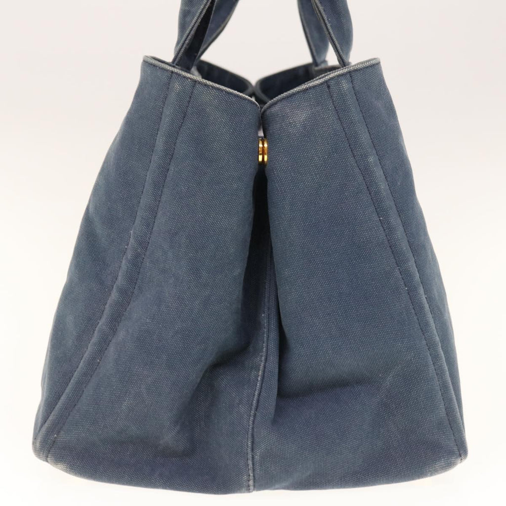 PRADA Canapa GM Tote Bag Canvas Navy  yk10287