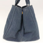 PRADA Canapa GM Tote Bag Canvas Navy  yk10287