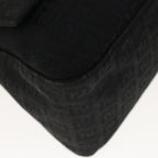 FENDI Zucchino Canvas Mamma Baguette Shoulder Bag Blackyk10291
