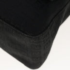 FENDI Zucchino Canvas Mamma Baguette Shoulder Bag Blackyk10291