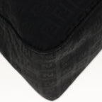 FENDI Zucchino Canvas Mamma Baguette Shoulder Bag Blackyk10291