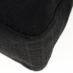 FENDI Zucchino Canvas Mamma Baguette Shoulder Bag Blackyk10291