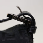 FENDI Zucchino Canvas Mamma Baguette Shoulder Bag Blackyk10291