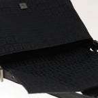 FENDI Zucchino Canvas Mamma Baguette Shoulder Bag Blackyk10291