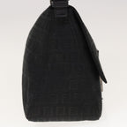 FENDI Zucchino Canvas Mamma Baguette Shoulder Bag Blackyk10291
