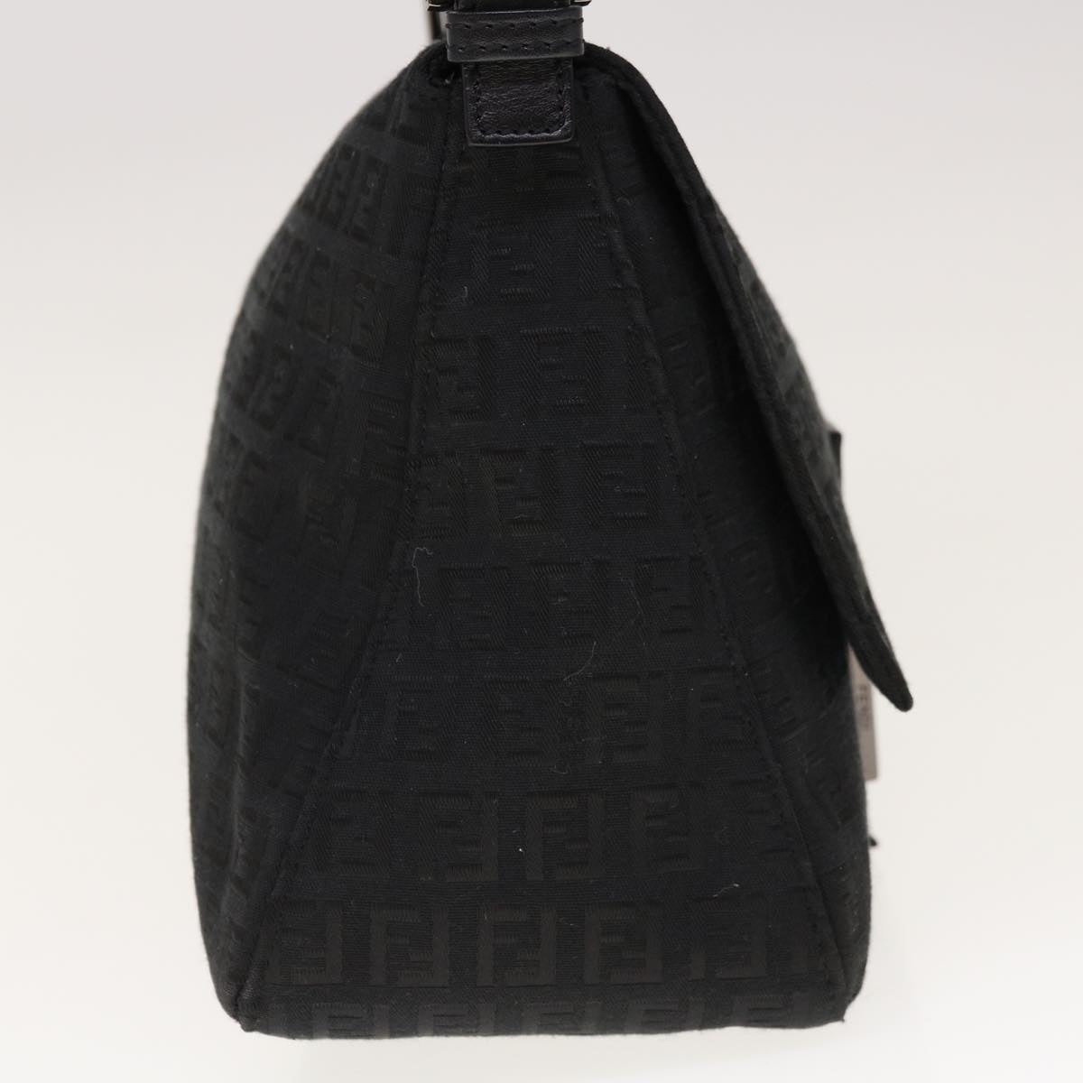 FENDI Zucchino Canvas Mamma Baguette Shoulder Bag Blackyk10291