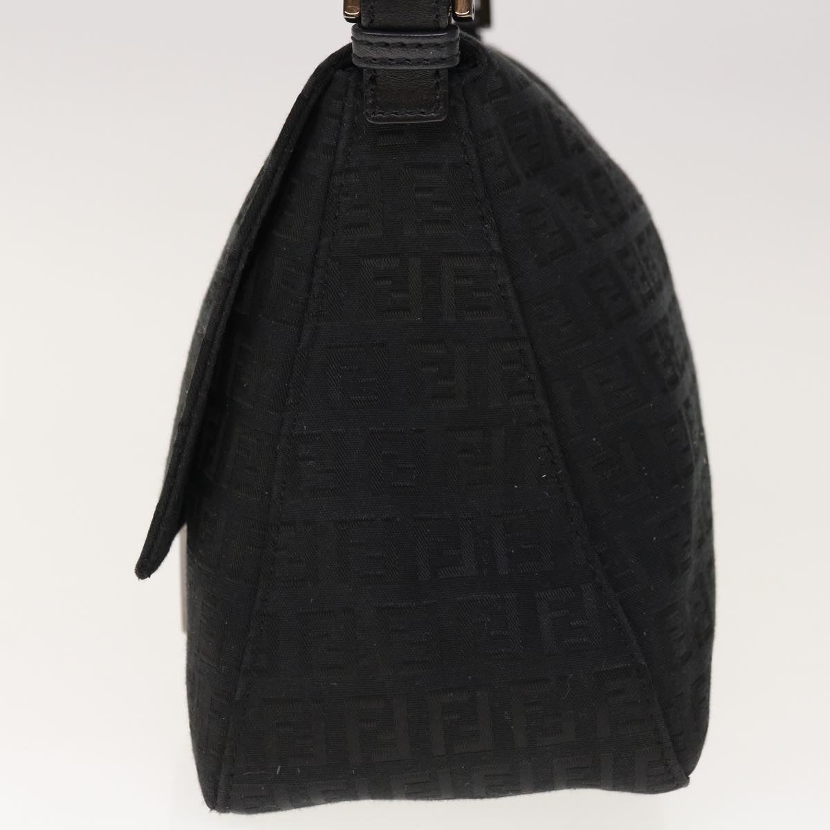 FENDI Zucchino Canvas Mamma Baguette Shoulder Bag Blackyk10291