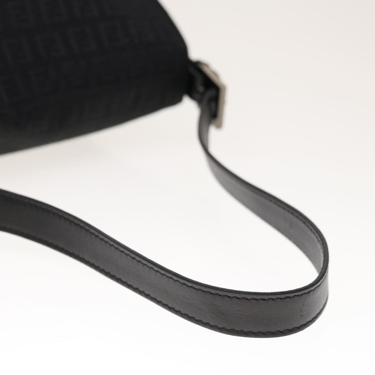 FENDI Zucchino Canvas Mamma Baguette Shoulder Bag Blackyk10291
