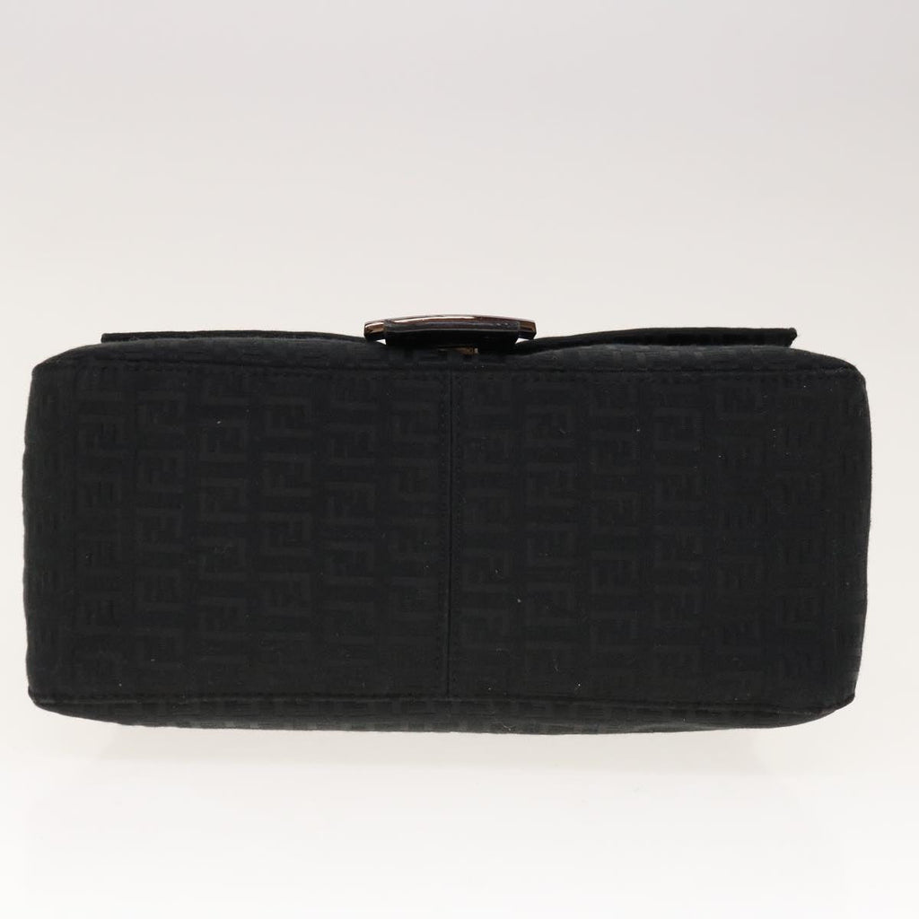 FENDI Zucchino Canvas Mamma Baguette Shoulder Bag Blackyk10291