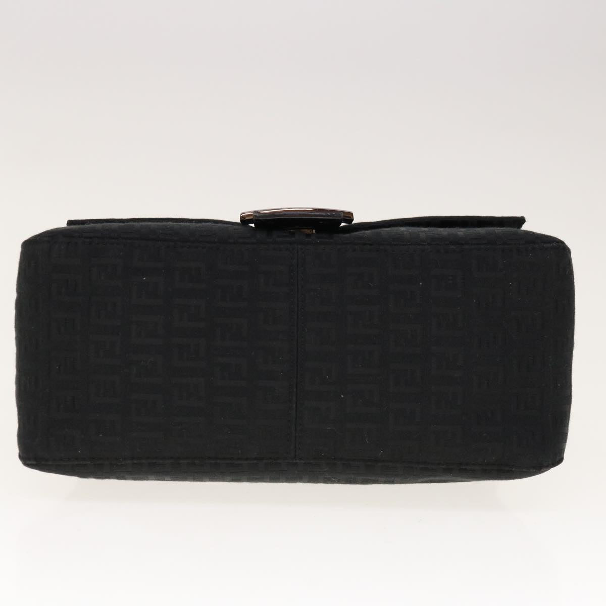 FENDI Zucchino Canvas Mamma Baguette Shoulder Bag Blackyk10291