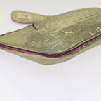 FENDI Zucchino Canvas Shoulder Bag Nylon Gold Pinkyk10293