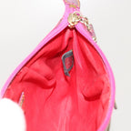FENDI Zucchino Canvas Shoulder Bag Nylon Gold Pinkyk10293