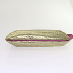 FENDI Zucchino Canvas Shoulder Bag Nylon Gold Pinkyk10293