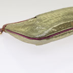FENDI Zucchino Canvas Shoulder Bag Nylon Gold Pinkyk10293