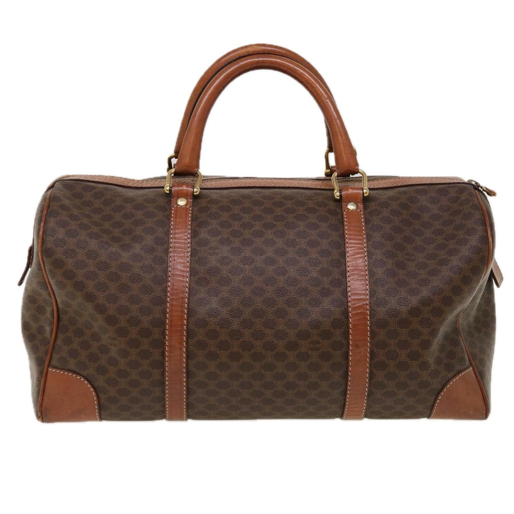 CELINE Macadam Canvas Boston Bag PVC Brown 10313