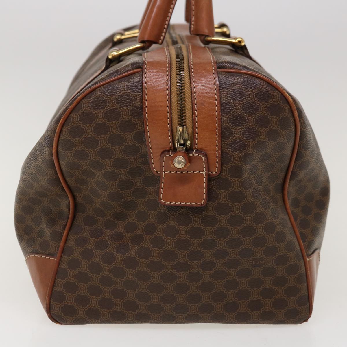 CELINE Macadam Canvas Boston Bag PVC Brown 10313