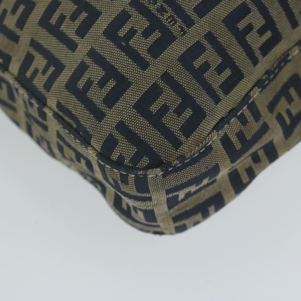 FENDI Zucchino Canvas Mamma Baguette Shoulder Bag Navyyk10314