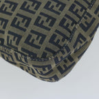 FENDI Zucchino Canvas Mamma Baguette Shoulder Bag Navyyk10314