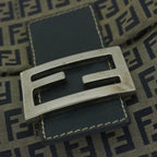 FENDI Zucchino Canvas Mamma Baguette Shoulder Bag Navyyk10314