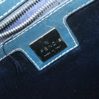 FENDI Zucchino Canvas Mamma Baguette Shoulder Bag Navyyk10314