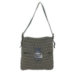 FENDI Zucchino Canvas Mamma Baguette Shoulder Bag Navyyk10314