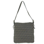 FENDI Zucchino Canvas Mamma Baguette Shoulder Bag Navyyk10314