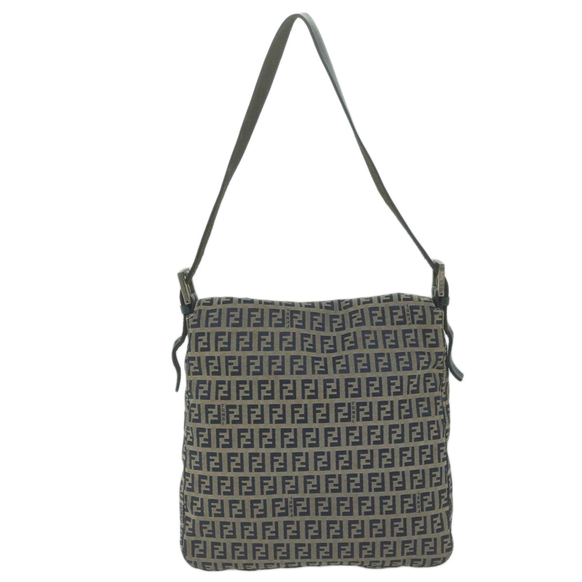 FENDI Zucchino Canvas Mamma Baguette Shoulder Bag Navyyk10314