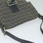 FENDI Zucchino Canvas Mamma Baguette Shoulder Bag Navyyk10314